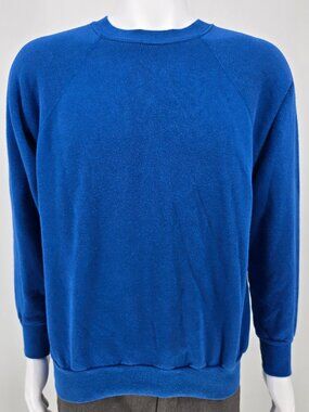 Vintage 1980s/1990s Ultra Sweats by Pannill Blank Blue Crewneck Sweatshirt (L)